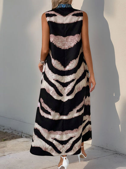 Animal Print A-Line Maxi Dress