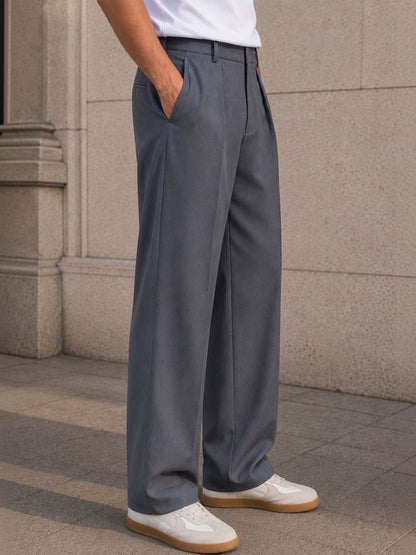 Men Relaxed Pleated Trousers