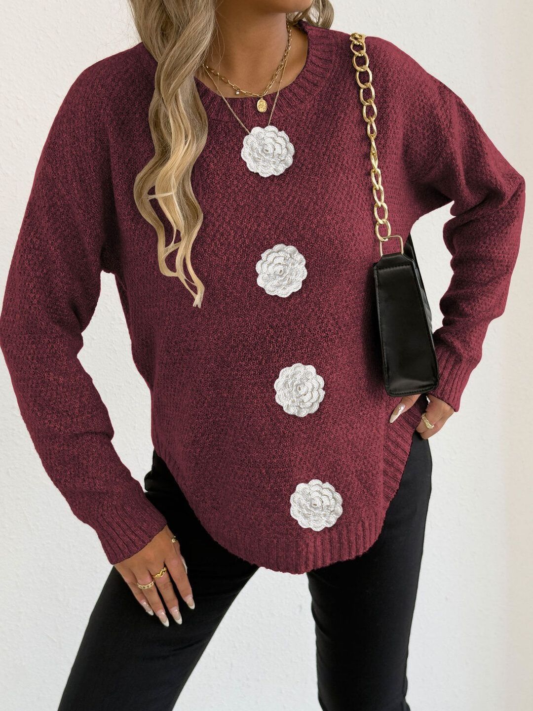 Women Pullover with Applique Detail