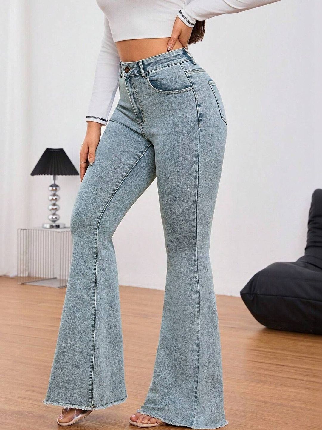 Women Bootcut High-Rise Light Fade Stretchable Jeans