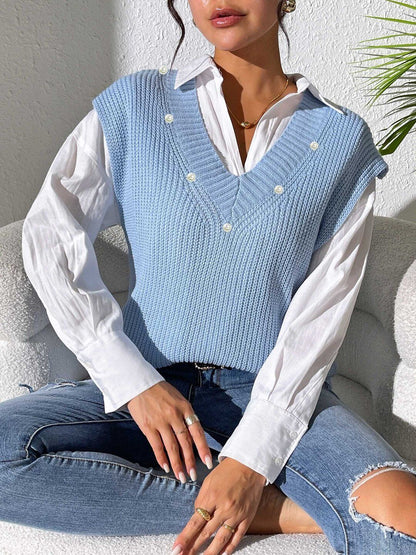 Women Ribbed Sweater Vest