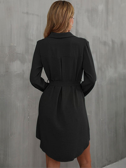 Women's Black Shirt Mini Dress