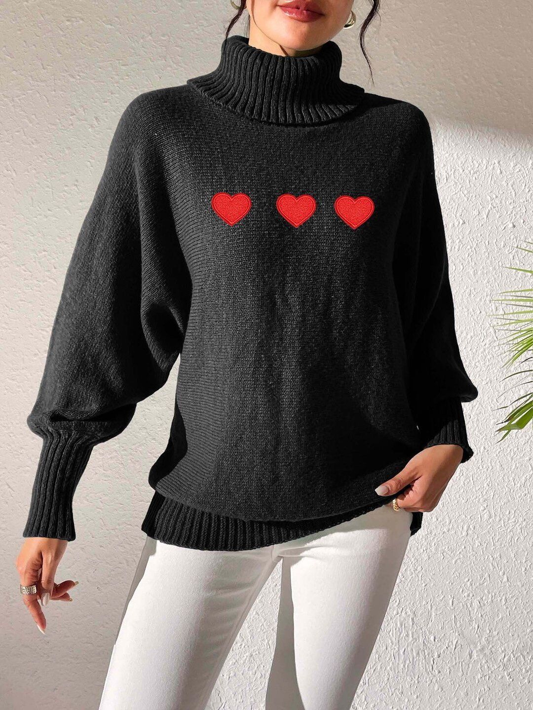 Women Printed Pullover with Embroidered Detail