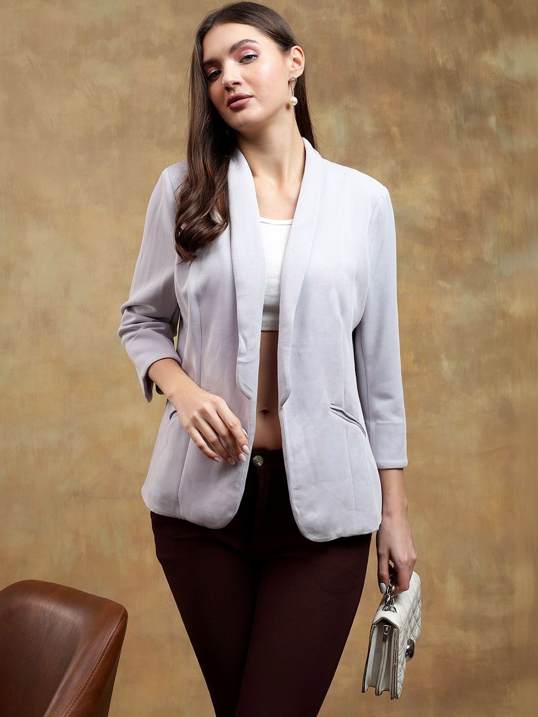 NOWI Shawl Collar Single-Breasted Blazers