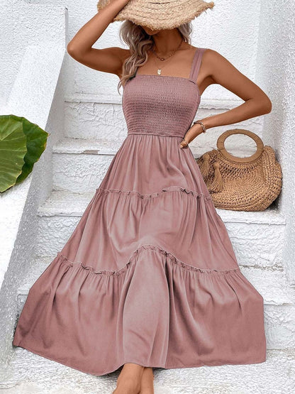 Women's Beige Nowi A-Line Midi Dress