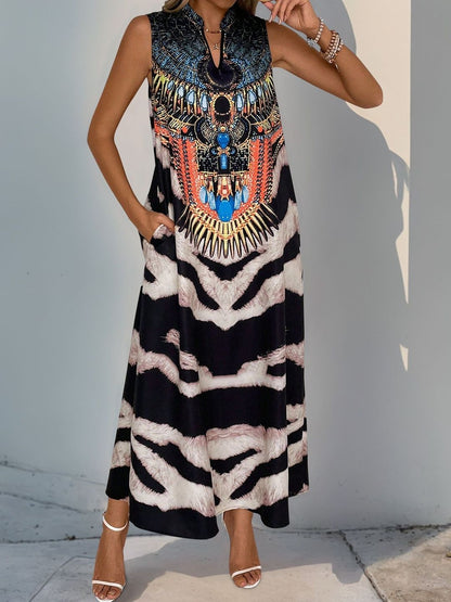 Animal Print A-Line Maxi Dress