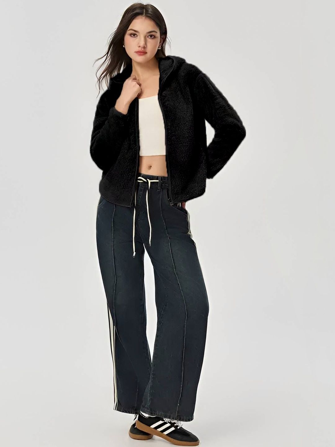 Lightweight Open Front Jacket - Nowi Korean Fashion