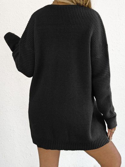 Women Ribbed Cardigan with Applique Detail