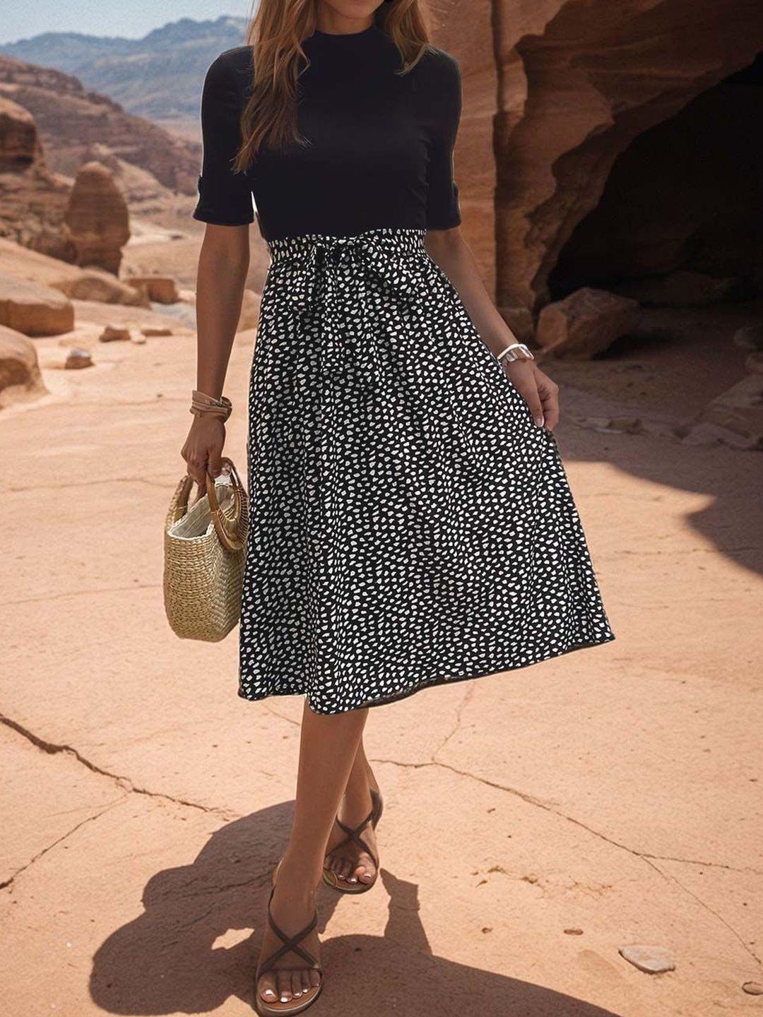 NOWI Print A-Line Dress