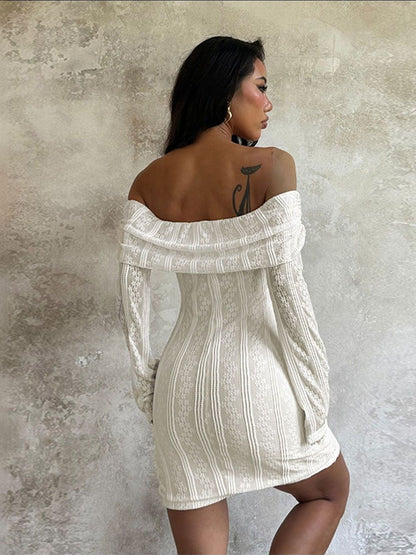 NOWI Off-Shoulder Bodycon Mini Dress