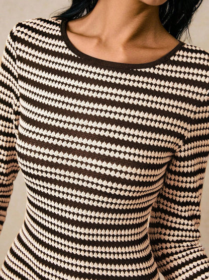 Striped Sheath Midi Dress