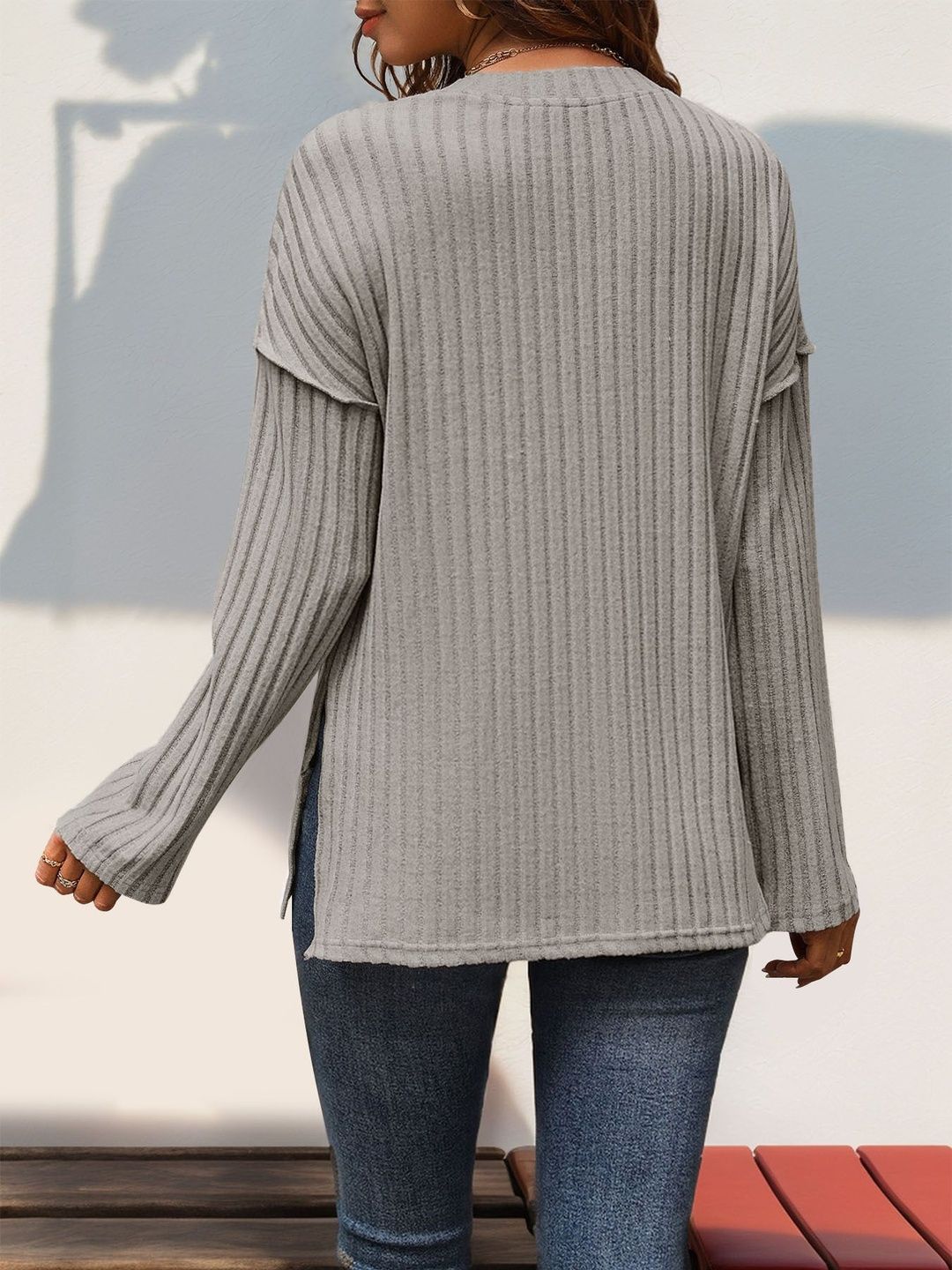 Women Henley Neck T-shirt