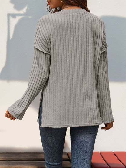 Women Henley Neck T-shirt
