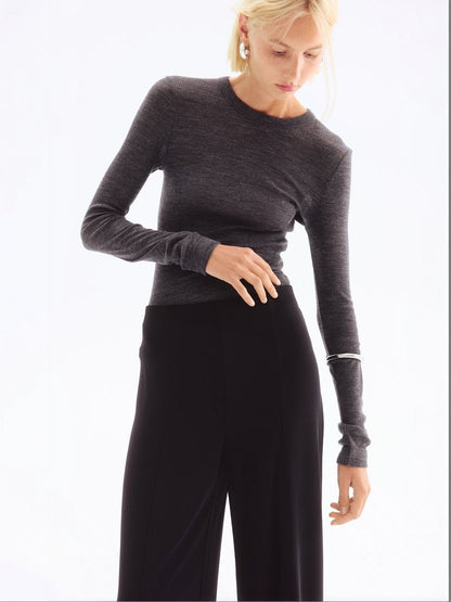 Women Straight Fit High-Rise Pleated Trousers