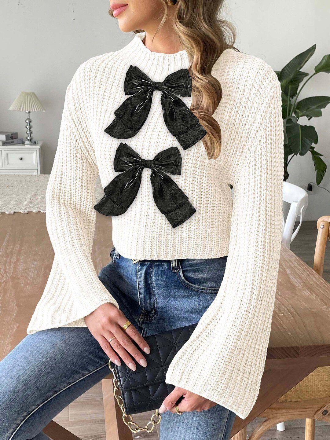 Women Ribbed Crop Pullover