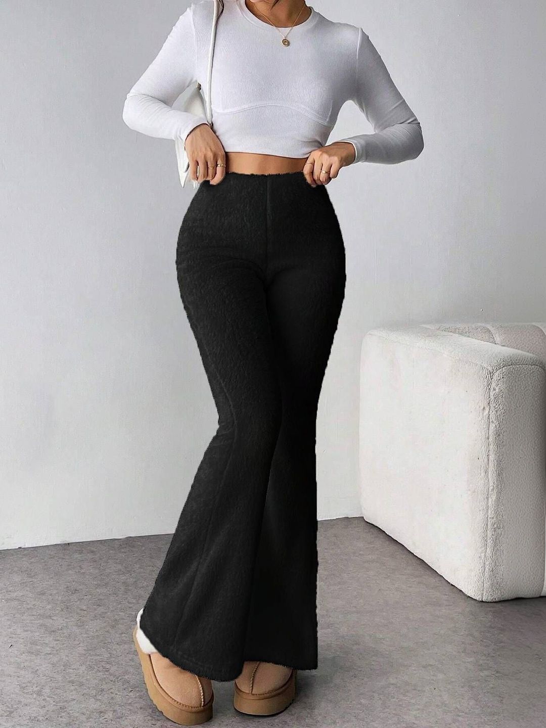 NOWI Women High-Rise Easy Wash Trousers