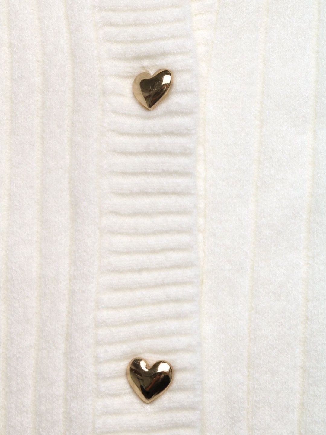 Women's White Ribbed Cardigan Blend