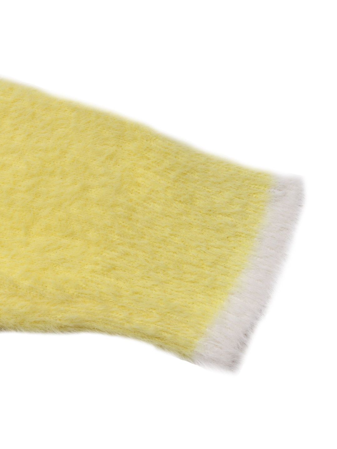 Women's Yellow Cardigan With Applique Detail Blend