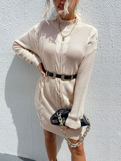 Women's Beige Cable Knit Pullover Printed Regular Fit