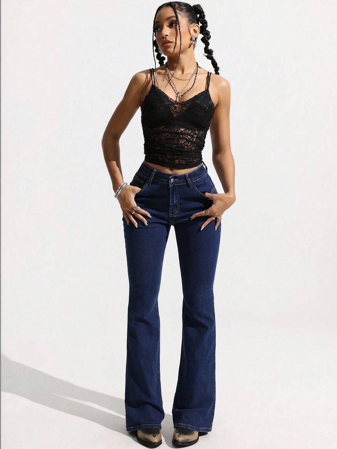 Women Flared High-Rise Stretchable Jeans