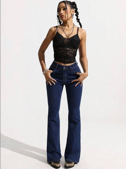 Women Flared High-Rise Stretchable Jeans