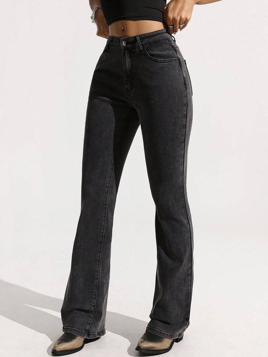Women Bootcut High-Rise Light Fade Stretchable Jeans