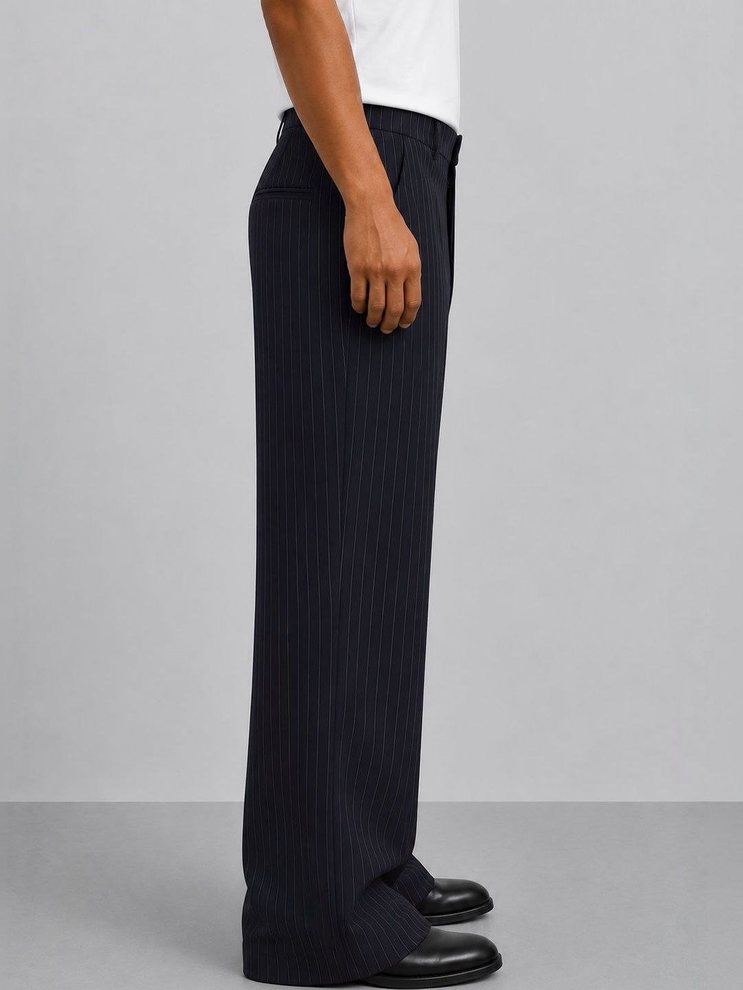 Men Striped Relaxed Easy Wash Trousers