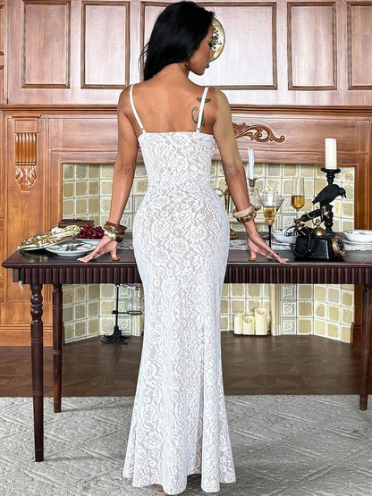 NOWI Embroidered Bodycon Maxi Dress