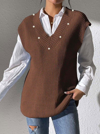 Women Ribbed Sweater Vest