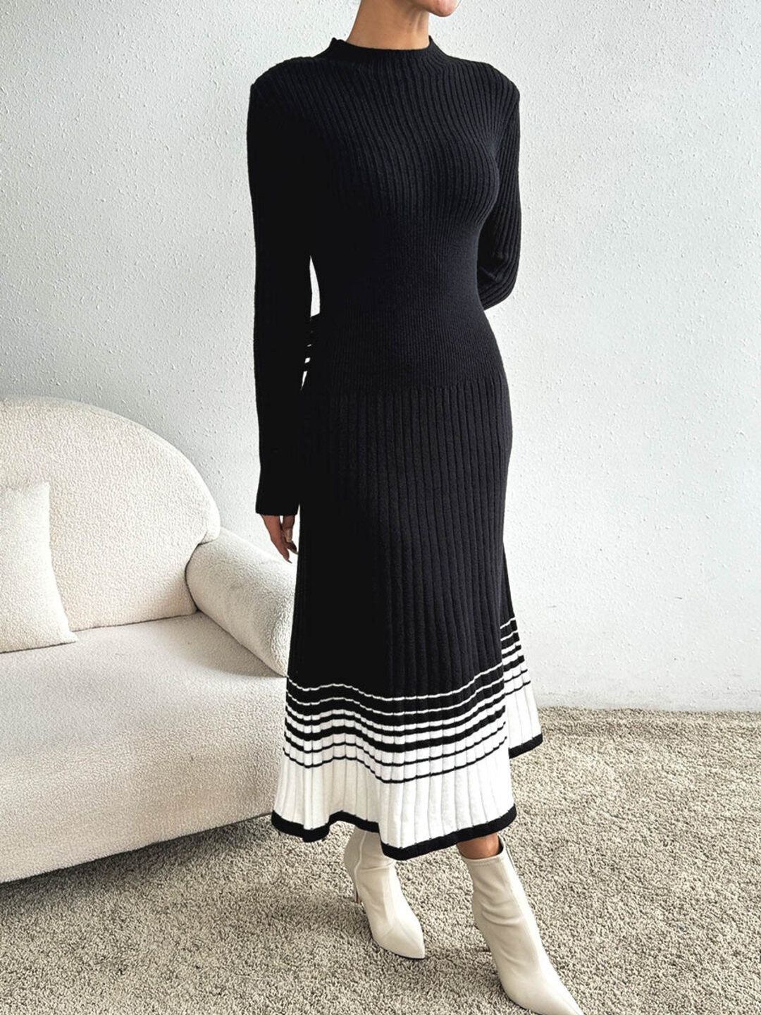 Women Striped Ribbed Pullover
