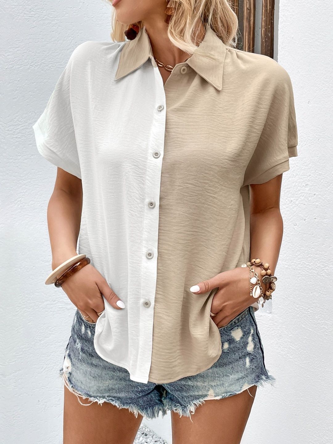 Women Colourblocked Casual Shirt