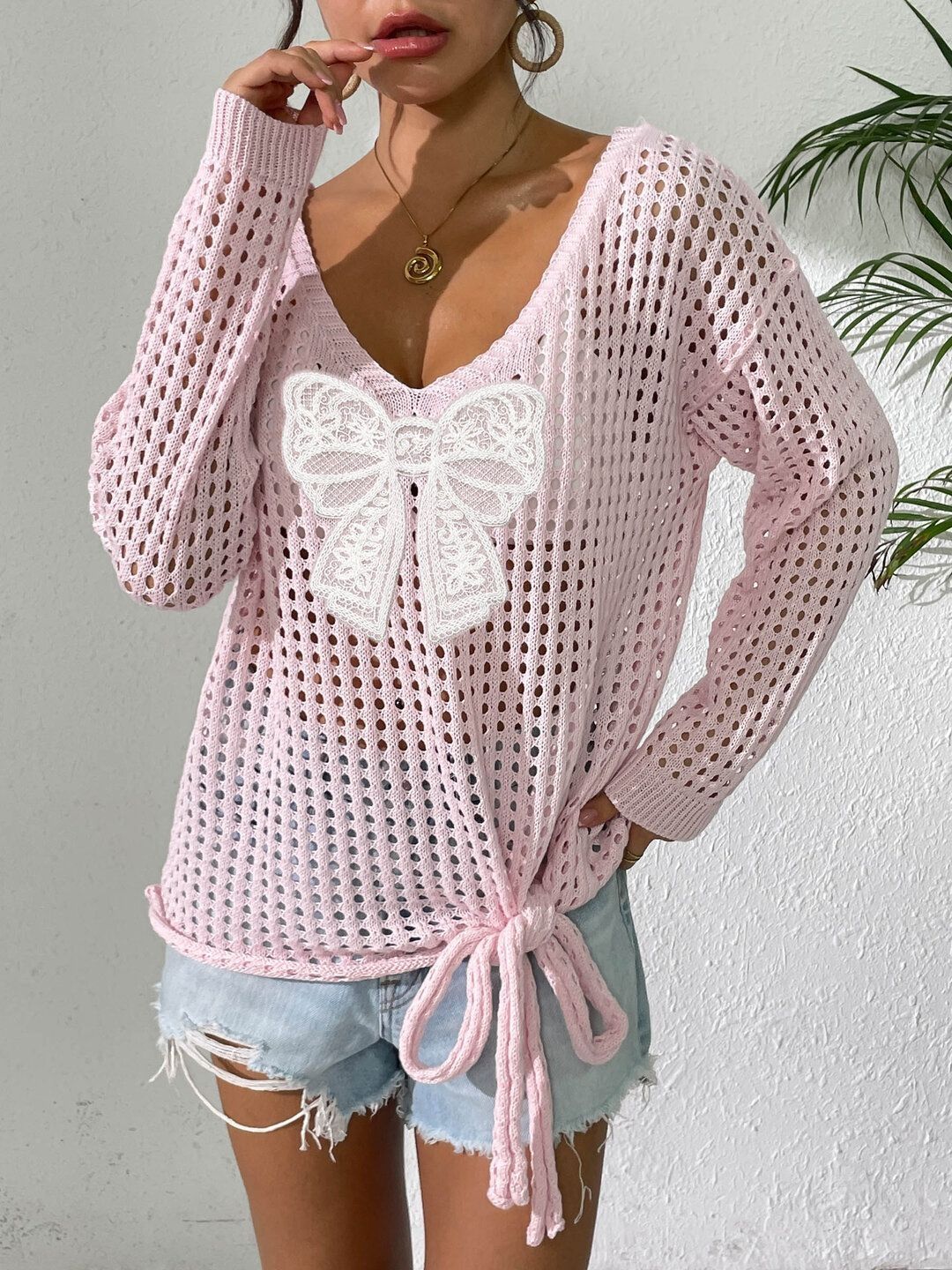 Women Pullover with Applique Detail
