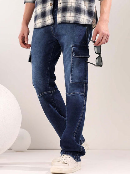 Men Straight Fit Mid-Rise Light Fade Jeans