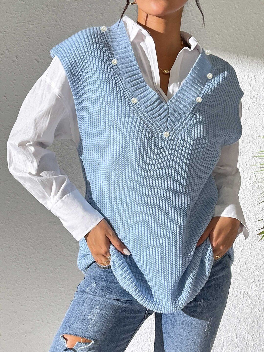 Women Ribbed Sweater Vest