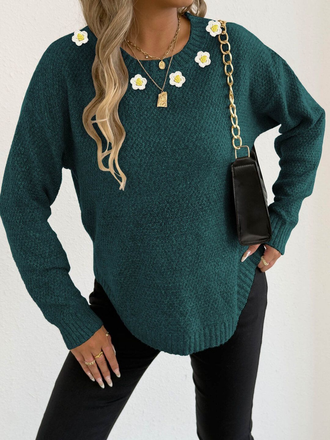 Women Pullover with Embroidered Detail