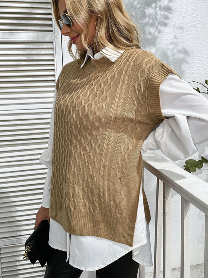 Women's Grey Nowi Women Cable Knit Sweater Vest