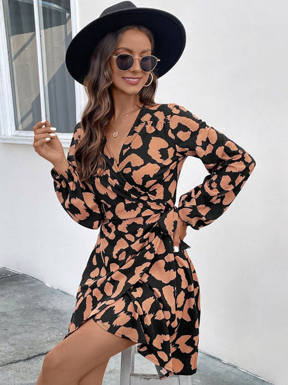 Women's Black Animal Print Dress