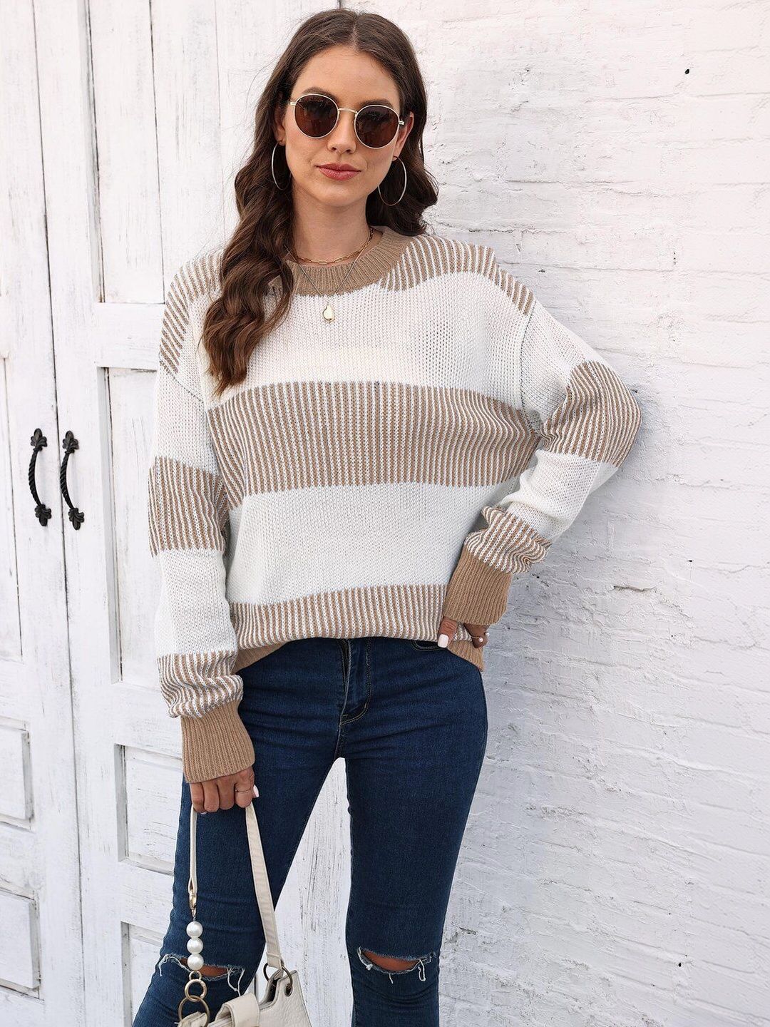 Women Striped Pullover