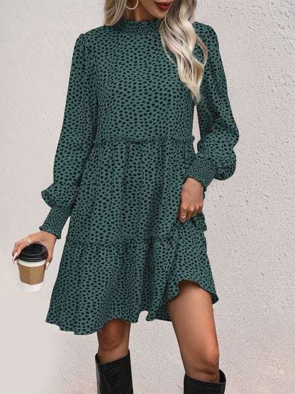 Women's Green Animal Print Fit & Flare Dress