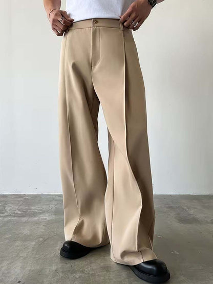 Men Wrinkle Free Pleated Trousers