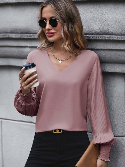NOWI Accordion Pleated Sleeves Top
