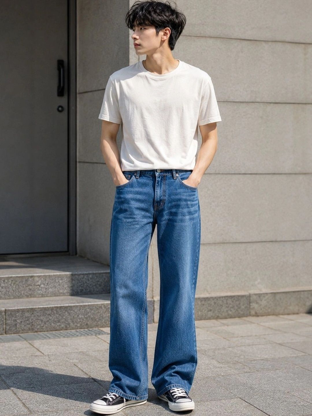 Men Bootcut Mid-Rise Light Fade Jeans