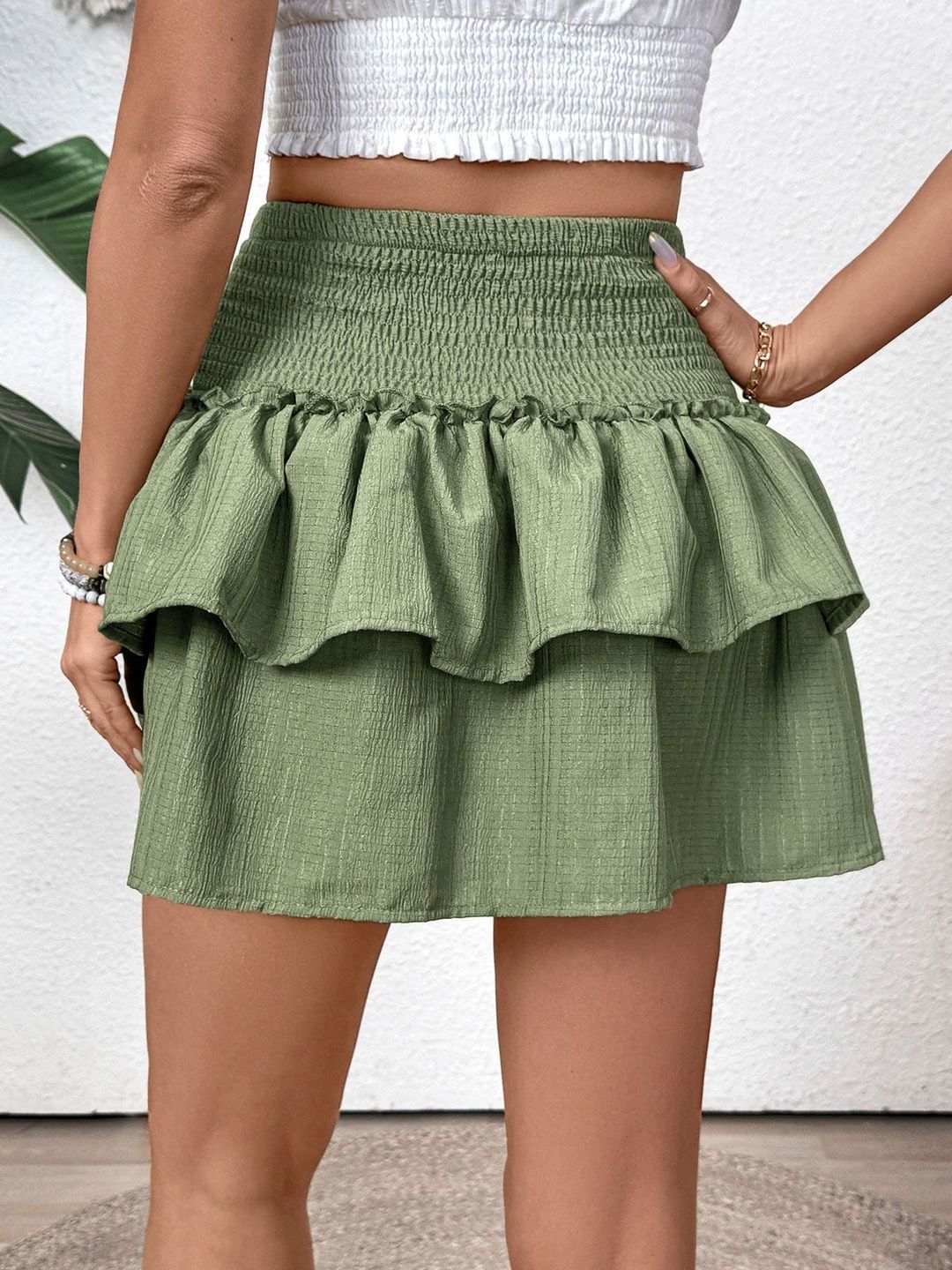 Flared Mid Rise Mini Skirts