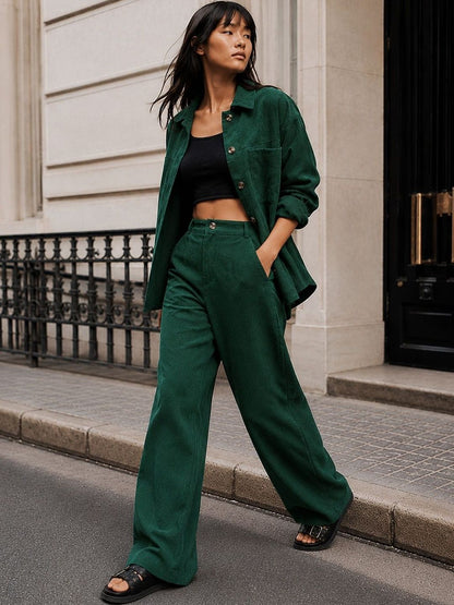 Solid Shirt with Trousers