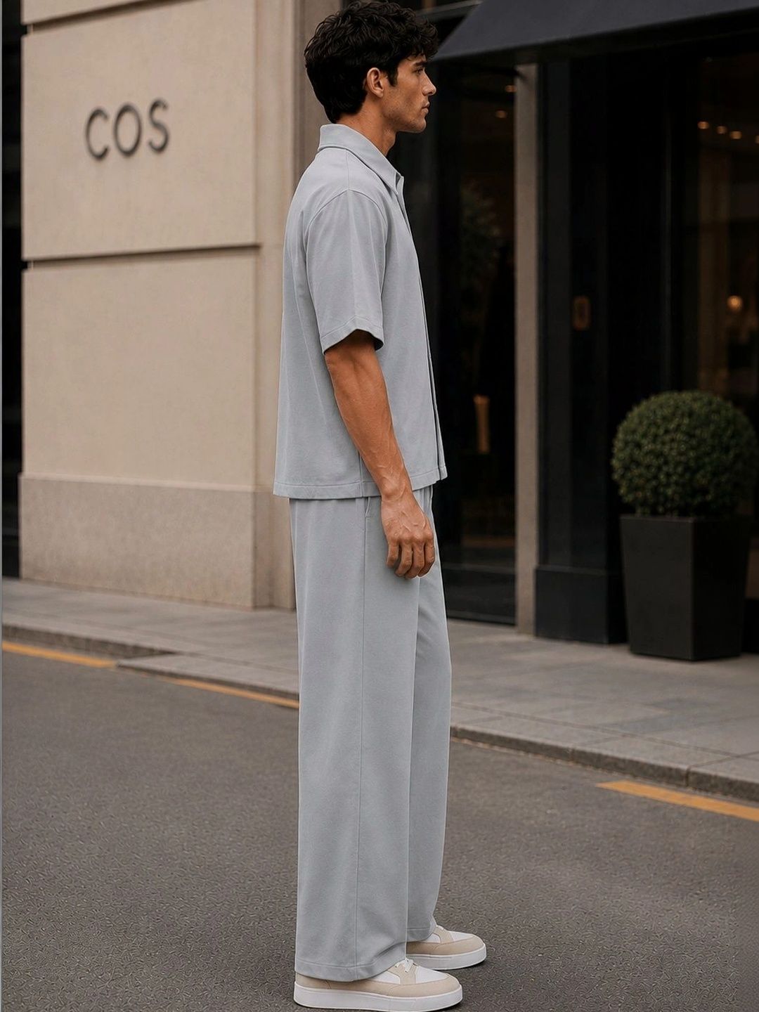 Solid Shirt with Trousers