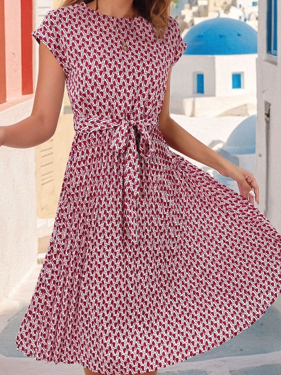 Print Fit & Flare Dress