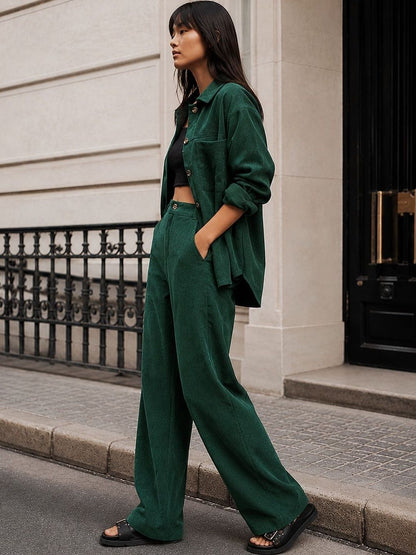 Solid Shirt with Trousers