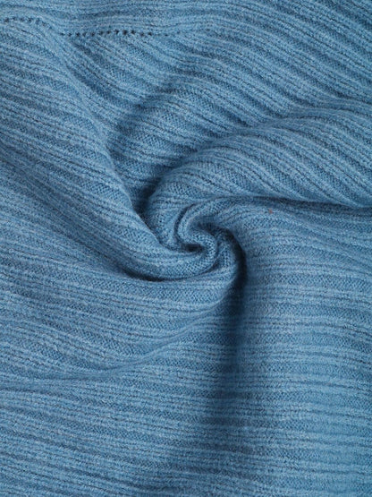 Women's Blue Ribbed Cardigan