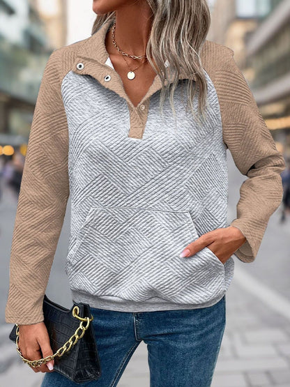 Hooded Sweatshirt in Green Cotton Long Sleeve - Nowi Korean Fashion