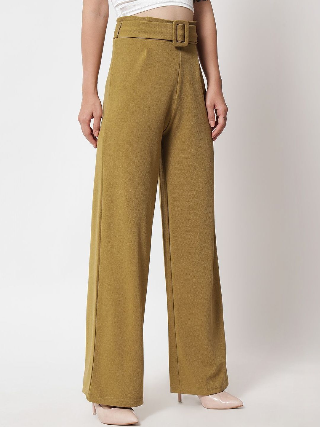 Women Pack Of 2 High-Rise Easy Wash Regular Fit Trousers